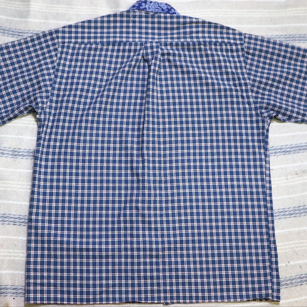 VTG TOMMY HILFIGER Flower Collar Plaid Shirt Sz Medium Men - Picture 6 of 8